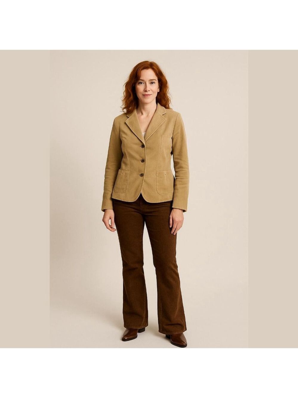 Women's Talbots NWT Petite Beige Corduroy Blazer Jacket 16P